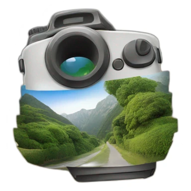 fotógrafo con paisaje de fondo sticker