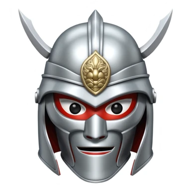 silver samurai helmet sticker