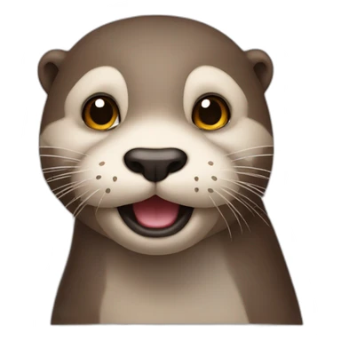 otter wearing a human mustache sticker