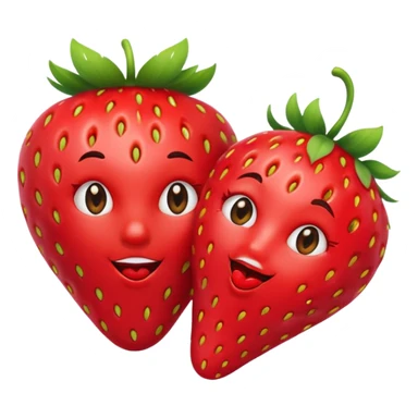 strawberry 🍓 and red kiss 💋 fashioned stylish little emoji for “slay” reaction sticker