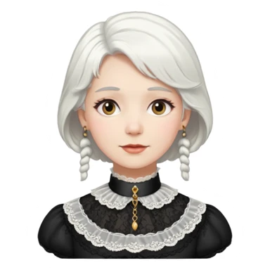 victorian lady face with white hair sticker