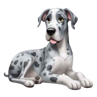 Blue Merle Great Dane getting a massage  sticker