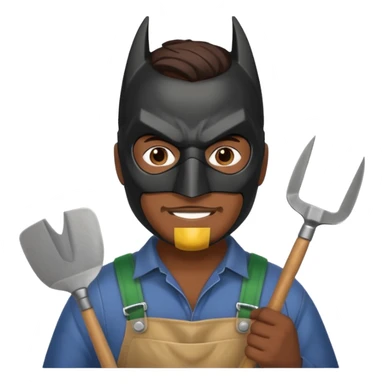 gardener with brown skin and batman mask sticker