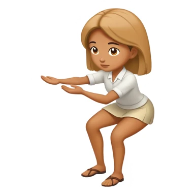 woman bowing respectful pose sticker