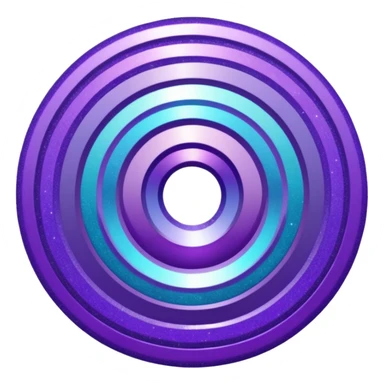 Glitter purple and cian inner circle sticker