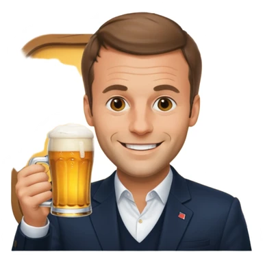 Macron qui boie une biere sticker
