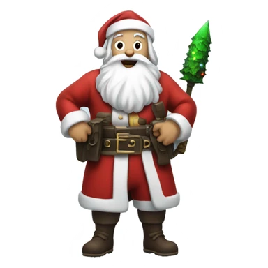 santa with a rpg sticker