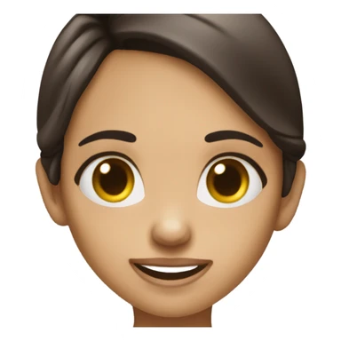 Mischievous brunette girl with a devious idea sticker