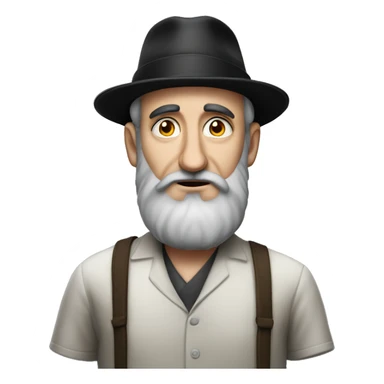 Jewish man in a Jewish hat photorealistic serious sticker