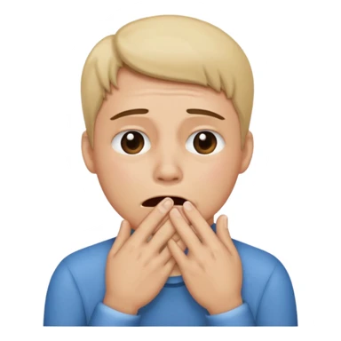 Crying with hand on mouth sticker