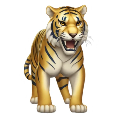 Gold and Navy Blue Sabre Toothed Tiger sticker