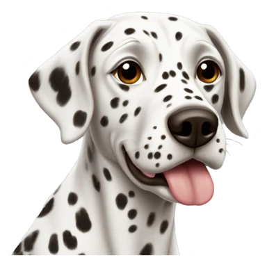 dalmatian with brown dost and tongue out sticker