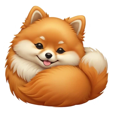 Meme-Worthy Cute Sleeping Orange Pomeranian Portrait Emoji, Head resting peacefully with a contented smile, showcasing a delightfully compact build and a luxuriously soft, fluffy orange Fur, eyes shut in a serene nap, Simplified yet hilariously adorable features, highly detailed, glowing with a soft, drowsy light, high shine, relaxed and utterly lovable, stylized with an air of playful laziness, bright and heartwarming, soft glowing outline, capturing the essence of a comically sleepy companion, so meme-worthy it feels like it could instantly become the next viral sensation of adorable slumber! sticker
