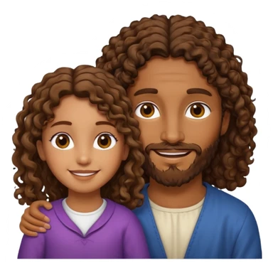 Jesus y una niña morena y crespa  sticker