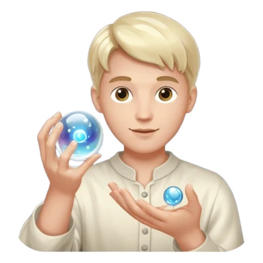 Medium holding magic glass ball sticker