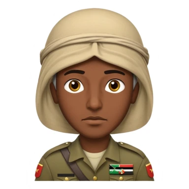 Arab 1984 soldier face without shoulders, only facre sticker