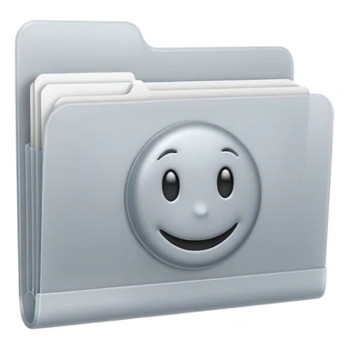 A **simple emoji-style icon** of a **frosted light-gray plastic folder** with **rounded corners**, **elastic string and button closure**, slightly translucent, clean front, subtle shading, and a small tax/forms symbol in one corner.
 sticker