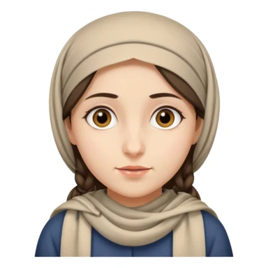 young modest jewish girl head covering sticker