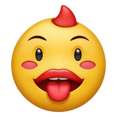 un emoticono mordiendose el dedo con una expesion de deseo y diversion sticker