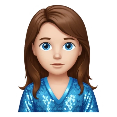 Benson Boone (b.2002), Pop Singer with blue eyes, long brown hair, baby blue sequin outfit sticker