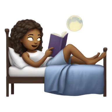 Girl reading in bed sticker