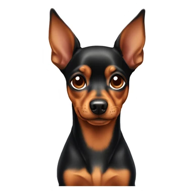 Long haired Miniature pinscher dog sticker