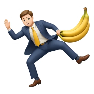 JD Vance stepping on a banana peel and falling backwards sticker