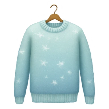 Knit sweater with ice glitter design sticker