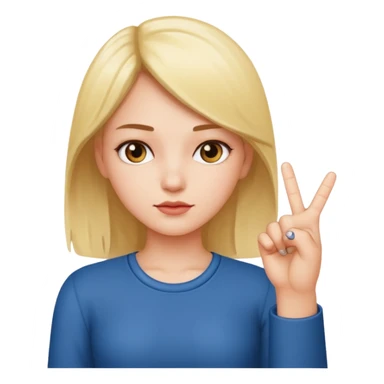 A girl with middle finger sticker