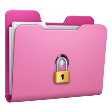 mix light pink dark pink and white girly lock with a folder behind it sticker