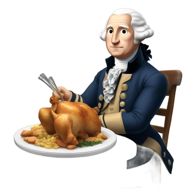 George Washington eating Canes chicken sticker