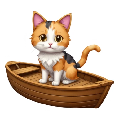 Cat standing on a boat sticker
