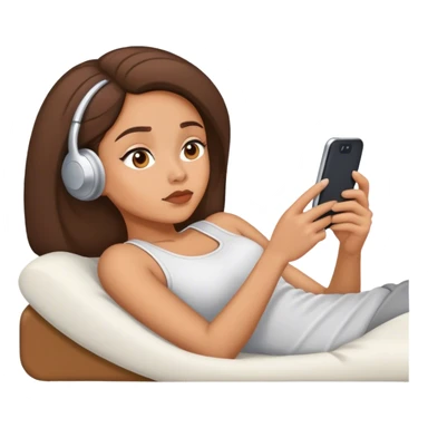 lightskin lady laying down scrolling on her phone bored sticker
