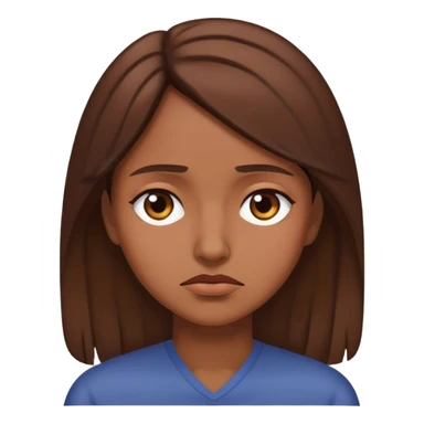 sad woman with brown hairs  sticker