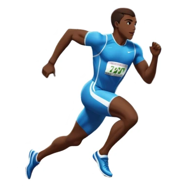 An icon featuring The background showcases a vibrant stadium with cheering fans, bright lights, and a clear sky. an athlete sprinting on a track, with powerful strides and determination. The athlete's motion is dynamic, emphasizing speed and competition. sticker