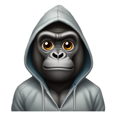 Gorilla wearing a hoodie sticker