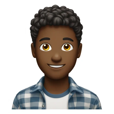 smiling boy indoors with shirt sticker