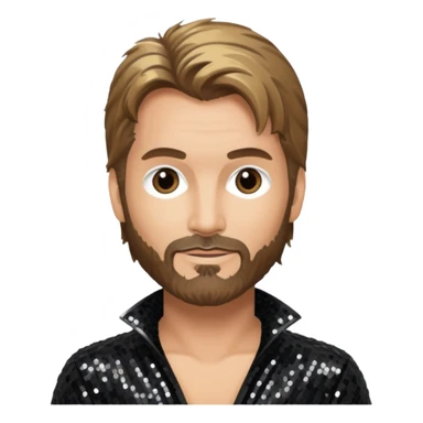 Kenny Loggins with black sequin outfit sticker