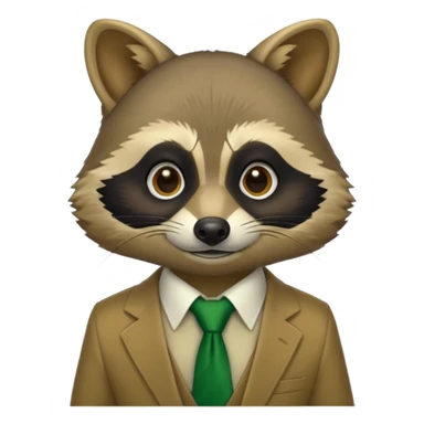 waitor racoon green tie sticker