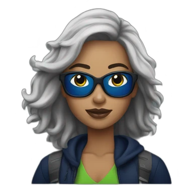 Seahawks fans mujer pelo negro corto sticker