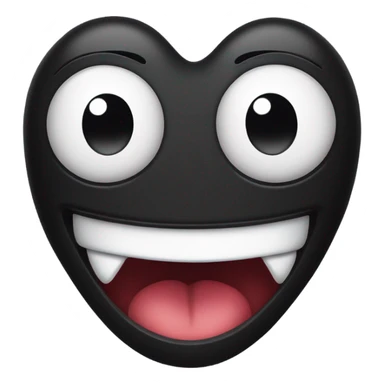 Black smiley face drooling with tongue out and heart eyes sticker