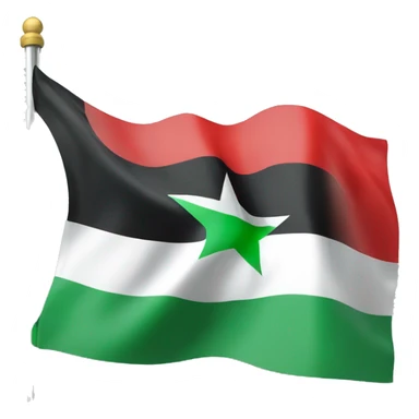 Syrian flag but with three red star instead of green ones and replace the red colour o to inthe flag with green sticker