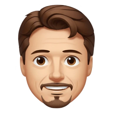 Tony Stark with wavy hair smirking sticker