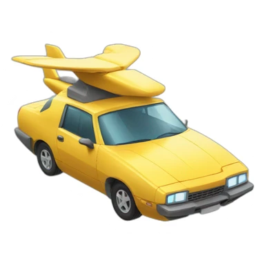 a flying car with turbo sticker