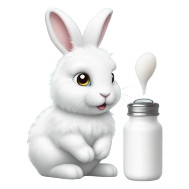 white bunny with salt shaker sticker