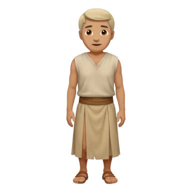 beige ancient man cloth skirt sticker