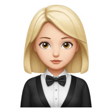 Fat girl with big boobs and white unbutton shirt and bow tie  sticker