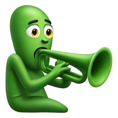 Green bean playing a trumpet  sticker