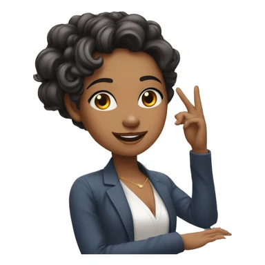 Extremely beautiful young pianist woman who makes heart shapes with her fingers sticker