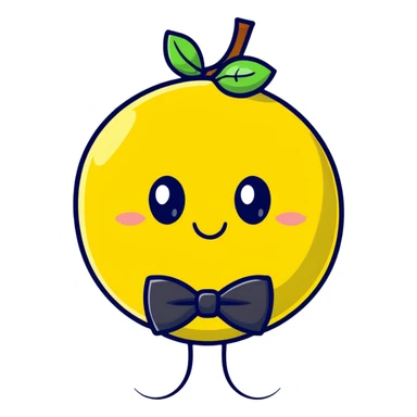 lemon with a face, monocle, and bow tie sticker